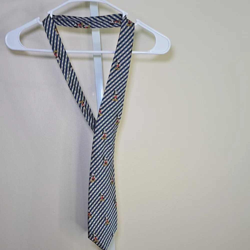 Disney Blue and‎ Cream Striped Mickey Mouse Tie